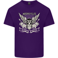 Motorcycles Ride Hard Biker Skull Motorbike Mens Cotton T-Shirt Tee Top Purple