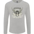 Motorcycles Ride Hard Biker Skull Motorbike Mens Long Sleeve T-Shirt Sports Grey