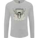 Motorcycles Ride Hard Biker Skull Motorbike Mens Long Sleeve T-Shirt Sports Grey