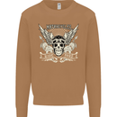 Motorcycles Ride Hard Biker Skull Motorbike Mens Sweatshirt Jumper Caramel Latte