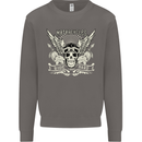 Motorcycles Ride Hard Biker Skull Motorbike Mens Sweatshirt Jumper Charcoal