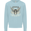 Motorcycles Ride Hard Biker Skull Motorbike Mens Sweatshirt Jumper Light Blue