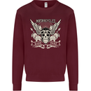 Motorcycles Ride Hard Biker Skull Motorbike Mens Sweatshirt Jumper Maroon