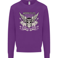 Motorcycles Ride Hard Biker Skull Motorbike Mens Sweatshirt Jumper Purple