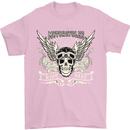 Motorcycles Ride Hard Biker Skull Motorbike Mens T-Shirt Cotton Gildan Light Pink