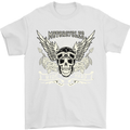 Motorcycles Ride Hard Biker Skull Motorbike Mens T-Shirt Cotton Gildan White