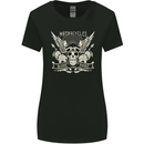 Motorcycles Ride Hard Biker Skull Motorbike Womens Wider Cut T-Shirt Black
