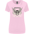 Motorcycles Ride Hard Biker Skull Motorbike Womens Wider Cut T-Shirt Light Pink