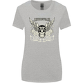 Motorcycles Ride Hard Biker Skull Motorbike Womens Wider Cut T-Shirt Sports Grey