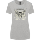 Motorcycles Ride Hard Biker Skull Motorbike Womens Wider Cut T-Shirt Sports Grey