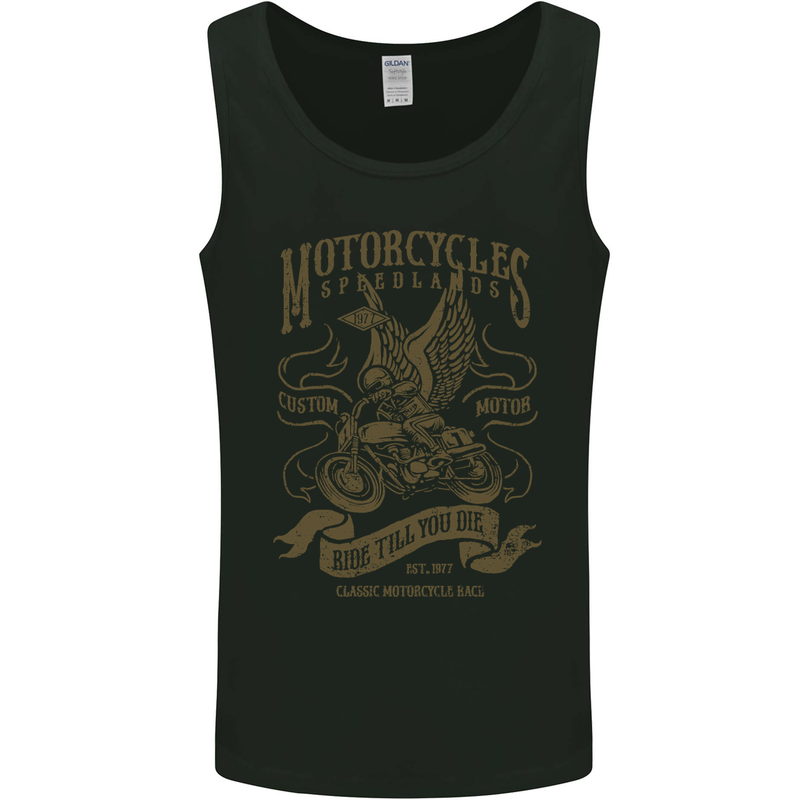 Motorcycles Speedlands Motorbike Biker Mens Vest Tank Top Black