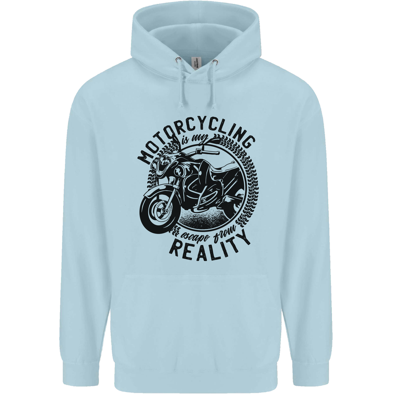 Motorcycling Motorbike Motorcycle Biker Childrens Kids Hoodie Light Blue