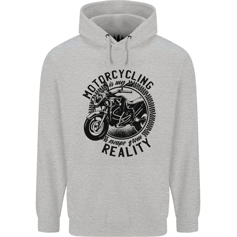 Motorcycling Motorbike Motorcycle Biker Childrens Kids Hoodie Sports Grey