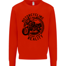 Motorcycling Motorbike Motorcycle Biker Kids Sweatshirt Jumper Bright Red