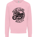 Motorcycling Motorbike Motorcycle Biker Kids Sweatshirt Jumper Light Pink