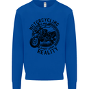 Motorcycling Motorbike Motorcycle Biker Kids Sweatshirt Jumper Royal Blue