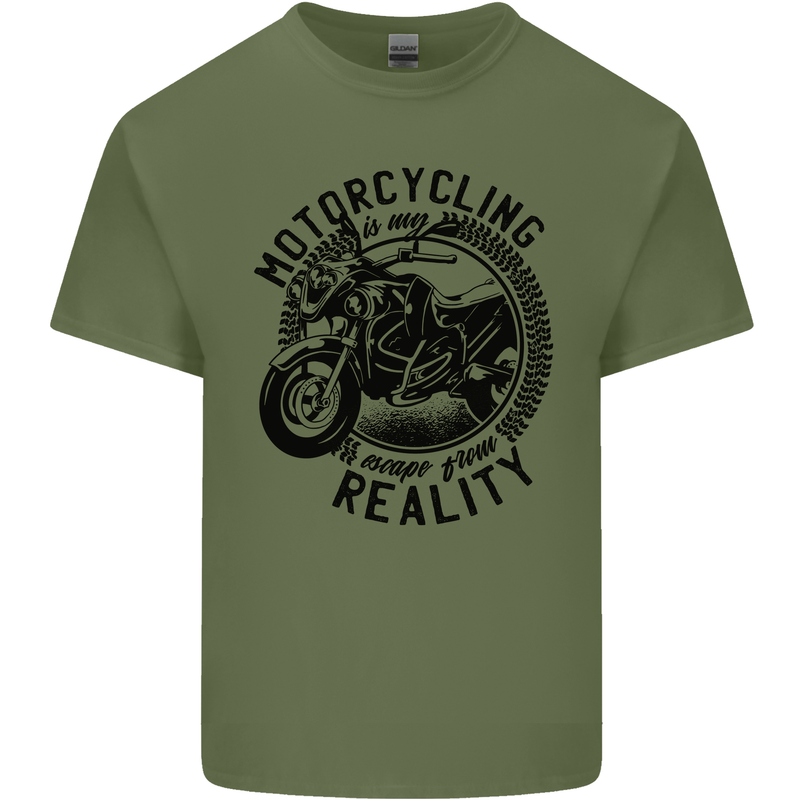 Motorcycling Motorbike Motorcycle Biker Mens Cotton T-Shirt Tee Top Military Green