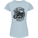 Motorcycling Motorbike Motorcycle Biker Womens Petite Cut T-Shirt Light Blue
