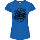 Motorcycling Motorbike Motorcycle Biker Womens Petite Cut T-Shirt Royal Blue