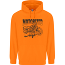 Motorized Life Biker Motorbike Motorcycle Childrens Kids Hoodie Orange