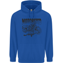 Motorized Life Biker Motorbike Motorcycle Childrens Kids Hoodie Royal Blue
