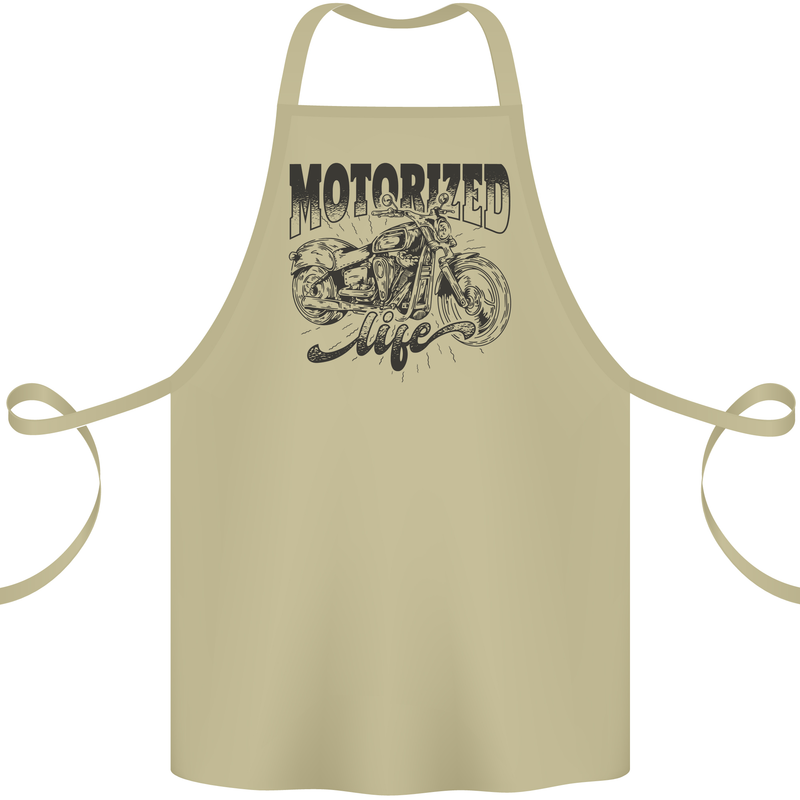 Motorized Life Biker Motorbike Motorcycle Cotton Apron 100% Organic Khaki