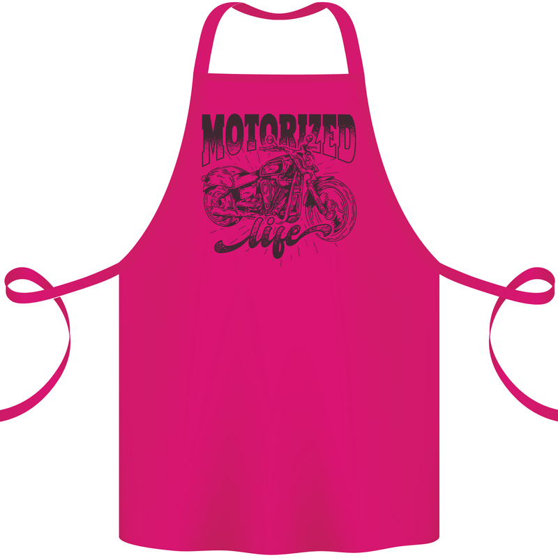 Motorized Life Biker Motorbike Motorcycle Cotton Apron 100% Organic Pink
