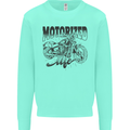 Motorized Life Biker Motorbike Motorcycle Kids Sweatshirt Jumper Peppermint