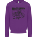 Motorized Life Biker Motorbike Motorcycle Kids Sweatshirt Jumper Purple