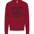 Motorized Life Biker Motorbike Motorcycle Kids Sweatshirt Jumper Red
