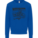 Motorized Life Biker Motorbike Motorcycle Kids Sweatshirt Jumper Royal Blue
