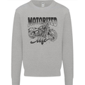 Motorized Life Biker Motorbike Motorcycle Kids Sweatshirt Jumper Sports Grey