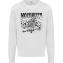 Motorized Life Biker Motorbike Motorcycle Kids Sweatshirt Jumper White