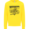 Motorized Life Biker Motorbike Motorcycle Kids Sweatshirt Jumper Yellow