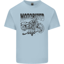 Motorized Life Biker Motorbike Motorcycle Kids T-Shirt Childrens Light Blue