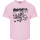 Motorized Life Biker Motorbike Motorcycle Kids T-Shirt Childrens Light Pink