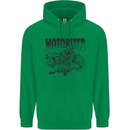 Motorized Life Biker Motorbike Motorcycle Mens 80% Cotton Hoodie Irish Green