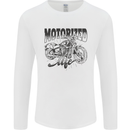 Motorized Life Biker Motorbike Motorcycle Mens Long Sleeve T-Shirt White