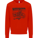 Motorized Life Biker Motorbike Motorcycle Mens Sweatshirt Jumper Bright Red
