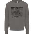 Motorized Life Biker Motorbike Motorcycle Mens Sweatshirt Jumper Charcoal