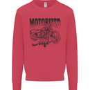Motorized Life Biker Motorbike Motorcycle Mens Sweatshirt Jumper Heliconia