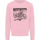 Motorized Life Biker Motorbike Motorcycle Mens Sweatshirt Jumper Light Pink