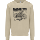 Motorized Life Biker Motorbike Motorcycle Mens Sweatshirt Jumper Sand