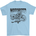 Motorized Life Biker Motorbike Motorcycle Mens T-Shirt 100% Cotton Light Blue