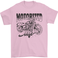 Motorized Life Biker Motorbike Motorcycle Mens T-Shirt 100% Cotton Light Pink