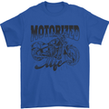 Motorized Life Biker Motorbike Motorcycle Mens T-Shirt 100% Cotton Royal Blue