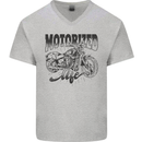 Motorized Life Biker Motorbike Motorcycle Mens V-Neck Cotton T-Shirt Sports Grey