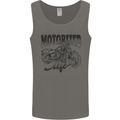 Motorized Life Biker Motorbike Motorcycle Mens Vest Tank Top Charcoal