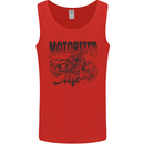 Motorized Life Biker Motorbike Motorcycle Mens Vest Tank Top Red