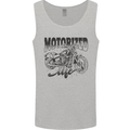 Motorized Life Biker Motorbike Motorcycle Mens Vest Tank Top Sports Grey